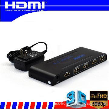4 port HDMI hub 1x4 powered splitter full hd 1080p with hdcp support